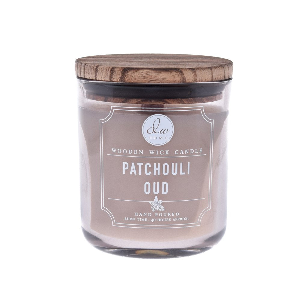 DW Home Patchouli Oud Wooden Wick Scented Candle - ScentGiant