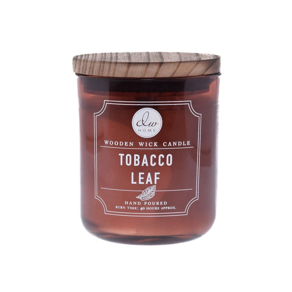 DW Home Tobacco Leaf Wooden Wick Scented Candle - ScentGiant